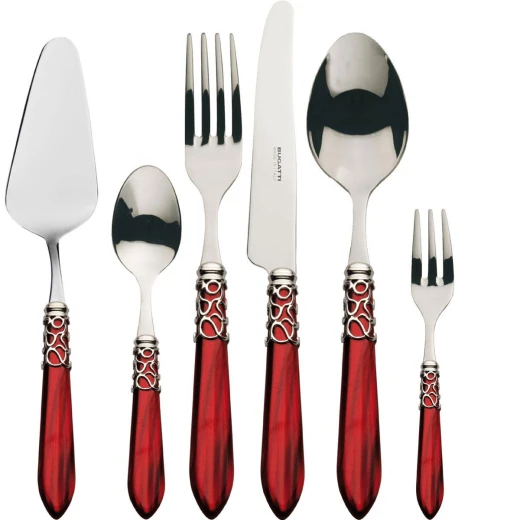 Bugatti Melodia Cutlery Set 31 Pieces Burgundy/Chrome Ring Bugatti Melodia Cutlery Set 31 Pieces Burgundy/Chrome Ring