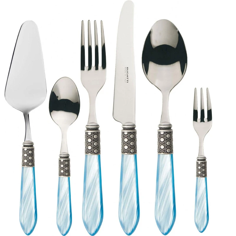 Bugatti Optical Cutlery Set 31 Pieces Blue/Silver Ring - Bugatti