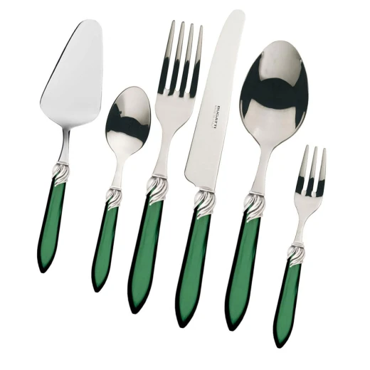 Bugatti Falabella Cutlery Set 31 Pieces Green/Chromed Ring Bugatti Falabella Cutlery Set 31 Pieces Green/Chromed Ring