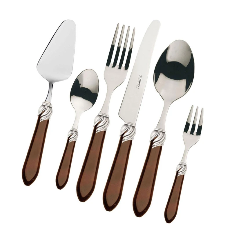 Bugatti Falabella Cutlery Set 31 Pieces Onyx Chrome Ring - Bugatti