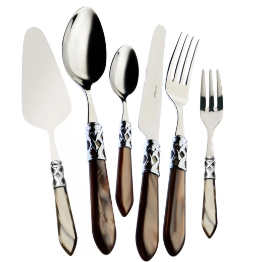 Bugatti Aladdin Cutlery Set 31 Pieces Onyx/Silver Ring Bugatti Aladdin Cutlery Set 31 Pieces Onyx/Silver Ring