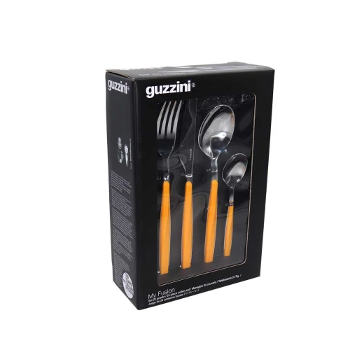 طقم أدوات المائدة Guzzini My Fusion 24 قطعة أصفر - آمنة لغسالة الصحون - غوزيني - Image 2