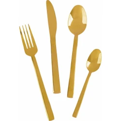 طقم أدوات مائدة KitchenCraft Mikasa ذهبي 16 قطعة ستانلس ستيل