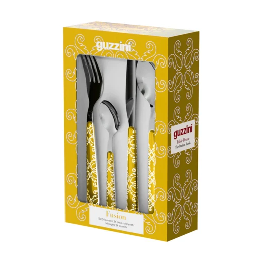 Guzzini Fusion Cutlery Set 24 Pieces Yellow Stainless Steel - Guzzini - Image 2
