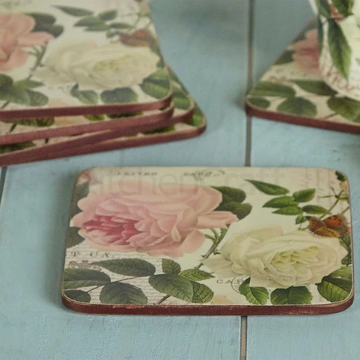 طقم قواعد أكواب KitchenCraft Rose Garden - خشب ملون - كيتشن كرافت - Image 2