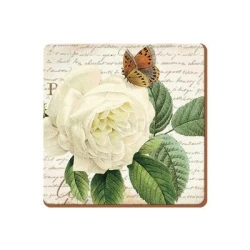 طقم قواعد أكواب KitchenCraft Rose Garden - خشب ملون