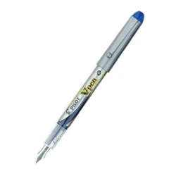 Pilot V Silver Fountain Pen Blue Ink Medium Tip (Pack of 12)