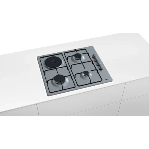 Bosch Serie 2 60cm Gas & Electric Hob - Stainless Steel - BOSCH - Image 3