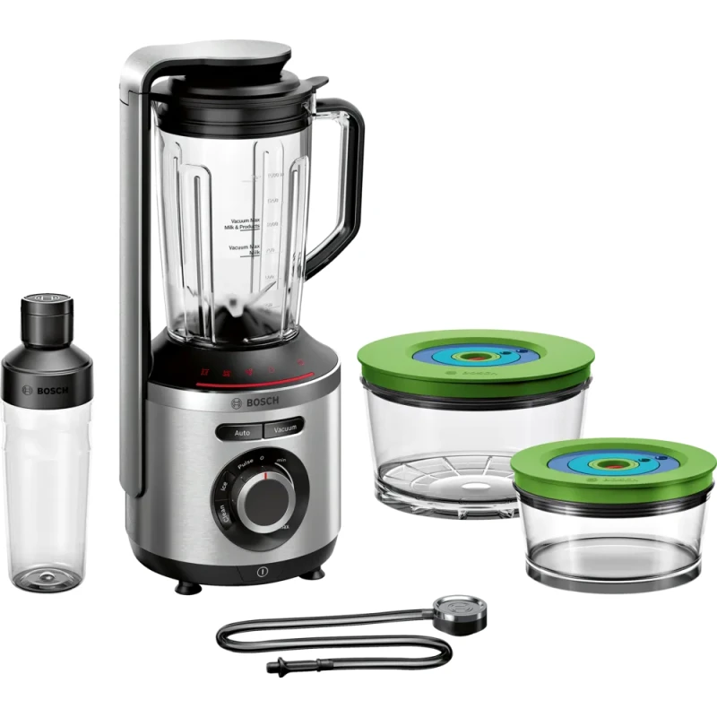 خلاط بوش VitaPower Vacuum سعة 1.5 لتر فضي | شفرات ستانلس ستيل 1000 واط - بوش