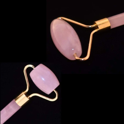 Glowtone Rose Quartz & Jade Facial Roller Gift Set – Dual-Sided Face, Eye, Neck & Foot Massager with Gua Sha – Beauty Tool for Men & Women (Pink) - Glowtone - Image 9
