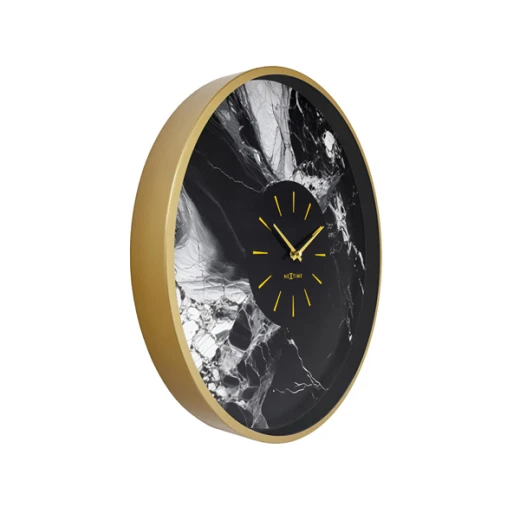 Nextime Marble DuoAluminium Large Wall Clock - 48 Cm - Black & Gold - Nextime - Image 5