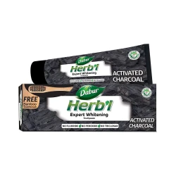 معجون أسنان دابر بالأعشاب بالفحم النشط 150 جم + فرشاة أسنان مجانية