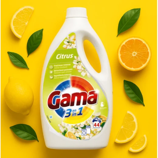 Gama Citrus Laundry Gel 3L (66 Washes) - Fresh Citrus Scent - Gama - Image 2