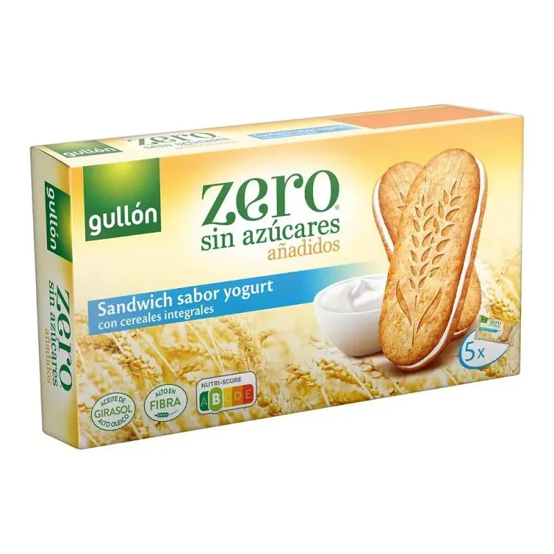 Gullon Yogurt Flavored Sandwich Biscuits with Whole Grains 220g - Healthy Snack - Gullon