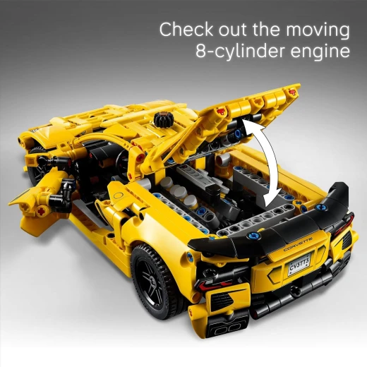 LEGO Technic Chevrolet Corvette Stingray Toy Car - Building Toy Set for Kids, Boys and Girls, Ages 9+ - Model Car Kit for Display - Gift Idea for Birthday - 42205 - LEGO - Image 6