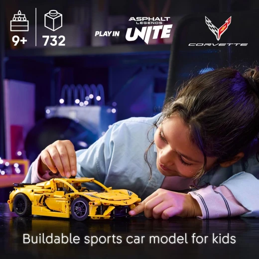 LEGO Technic Chevrolet Corvette Stingray Toy Car - Building Toy Set for Kids, Boys and Girls, Ages 9+ - Model Car Kit for Display - Gift Idea for Birthday - 42205 - LEGO - Image 7