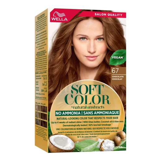 Wella Soft Color Chocolate No.67 Hair Dye, Ammonia & Peroxide-Free, Long-Lasting Rich Color, Gentle Formula