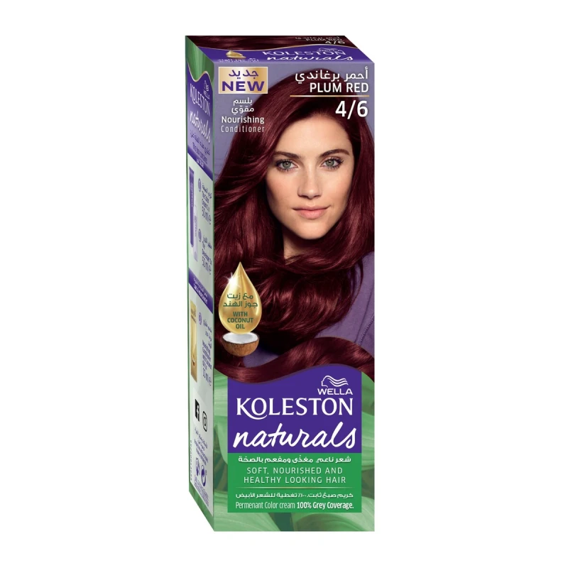 Wella Koleston Naturals Burgundy Red Hair Dye 4/6 - 100% Original - Wella