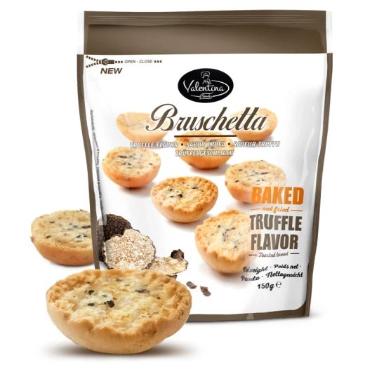 Valentina Truffle Bruschetta Snacks, 150g, Delicious Italian Flavor, Crunchy Gourmet Appetizer, No Artificial Additives Valentina Truffle Bruschetta Snacks, 150g, Delicious Italian Flavor, Crunchy Gourmet Appetizer, No Artificial Additives