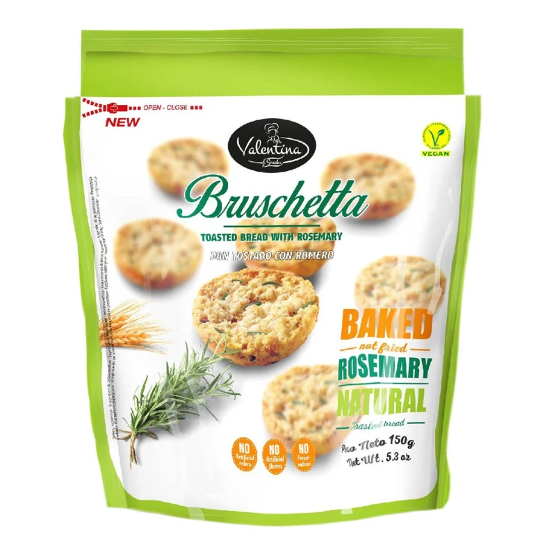Valentina Wheat Bran Bruschetta Baked Bread with Rosemary 150g