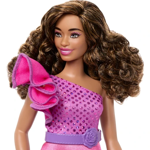 Barbie Fashionistas Doll #225 Curvy Brown Hair Pink Dress & Accessories 65th Anniversary Gift - Barbie - Image 3