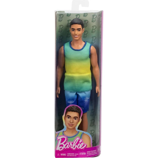 Barbie Fashionistas Ken Doll #236 with Ombre Tank Top & Jean Shorts: Stylish Ken Doll for Creative Play & Fashion Fun - Barbie - Image 2