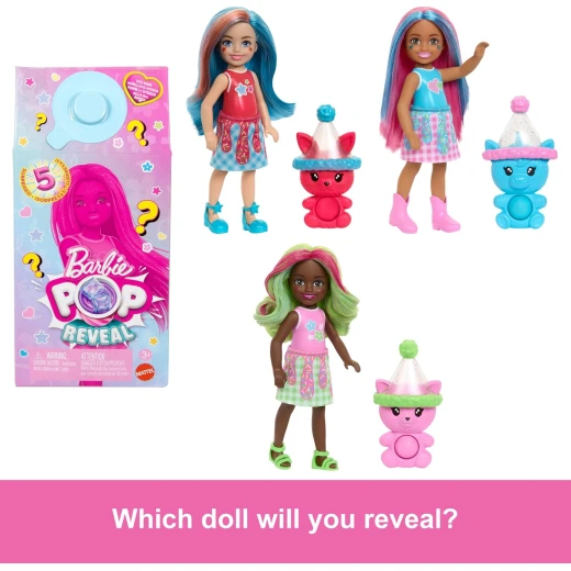 Mattel Barbie Chelsea Pop Reveal Doll Set with Scented Doll, Pop It Pet & Color Change Surprises Mattel Barbie Chelsea Pop Reveal Doll Set with Scented Doll, Pop It Pet & Color Change Surprises