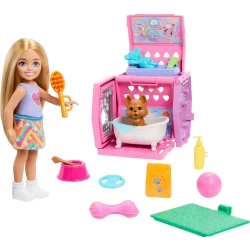 Barbie Chelsea Puppy Carrier Playset with Blonde Doll and Accessories for Imaginative Play