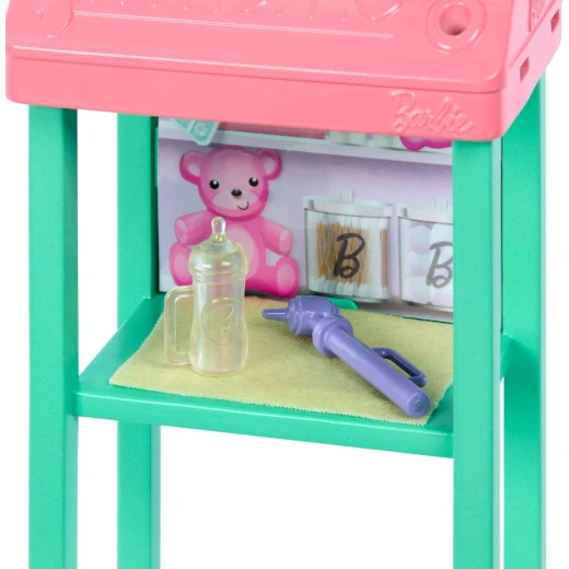 Mattel Barbie Baby Doctor Doll with Blonde Hair & Accessories Set for Imaginative Play 9.5 Inch Doll Includes Baby Doll Furniture & Accessories Great Gift for Kids Ages 3+ Years - Barbie - Image 4