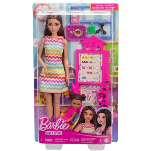 Barbie Teacher Playset with Brunette Doll & Toddler Classroom Accessories Imaginative Role Play Gift Barbie Teacher Playset with Brunette Doll & Toddler Classroom Accessories Imaginative Role Play Gift