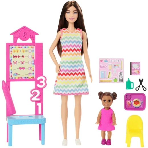 Barbie Teacher Playset with Brunette Doll & Toddler Classroom Accessories Imaginative Role Play Gift - Barbie - Image 6