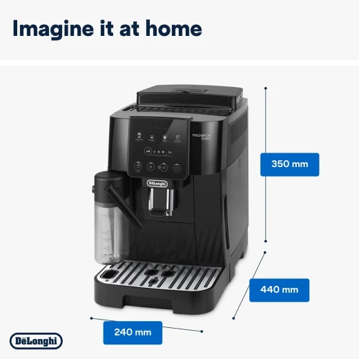 De'Longhi Magnifica Start ECAM220.60.B, Fully Automatic Bean to Cup Coffee Machine with 4 One-Touch Recipes, Soft-Touch Control Panel, Auto Milk, 1450W, Black - De'Longhi - Image 2