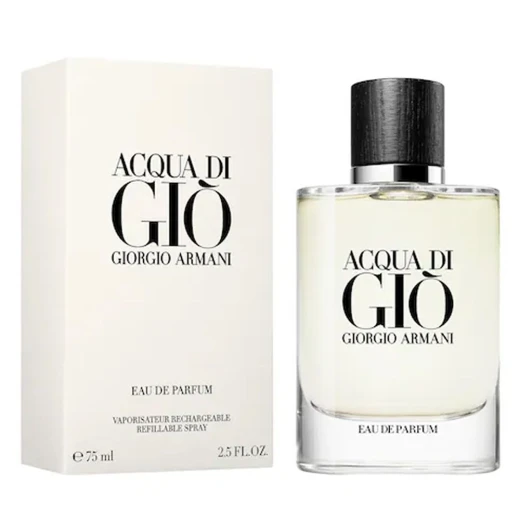 Giorgio Armani Acqua Di Gio Eau de Parfum for Men 75ml Refillable Spray Fresh Aquatic Fragrance Giorgio Armani Acqua Di Gio Eau de Parfum for Men 75ml Refillable Spray Fresh Aquatic Fragrance