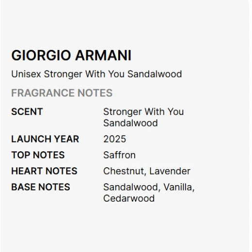 Giorgio Armani Stronger With You Sandalwood Eau de Parfum for Men 100ml Woody Fragrance Long Lasting Scent - Giorgio Armani - Image 6