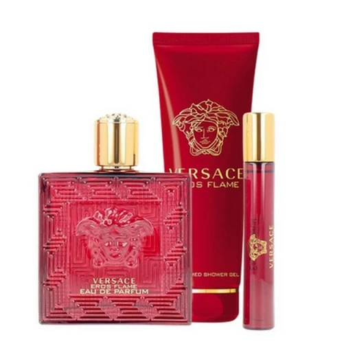مجموعة هدايا فيرساتشي إيروس فليم للرجال: ماء عطر، جل استحمام وسفر - فيرساتشي - Image 2