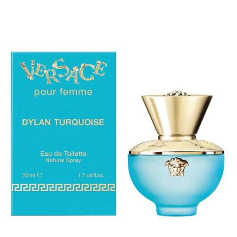 Versace Dylan Turquoise Eau de Toilette 50ml Fresh Floral Fragrance for Women Jasmine Musk Perfume - Versace