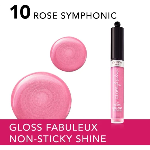 Bourjois Rose Symphonic Lip Gloss High Shine Hydrating Argan Oil 3.5ml Radiant Lips Makeup - Bourjois - Image 7