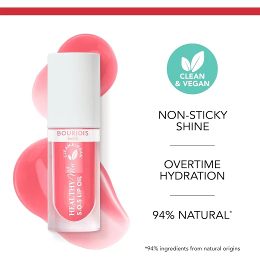 Bourjois Healthy Mix Clean SOS Lip Oil 02 Melon Amour Hydrating Lip Gloss for Soft Supple Lips 4.5ml - Bourjois - Image 2