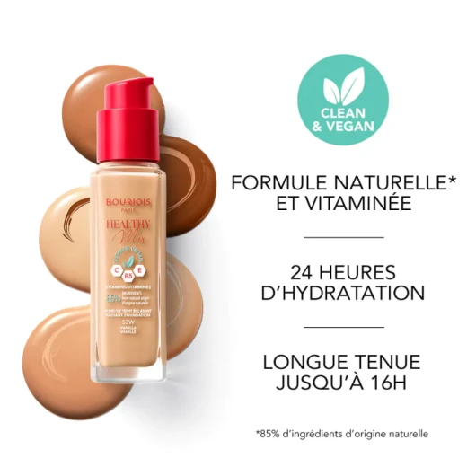 Bourjois Healthy Mix Radiant Foundation Luminous Complexion Makeup All Skin Types 30ml - Bourjois - Image 2