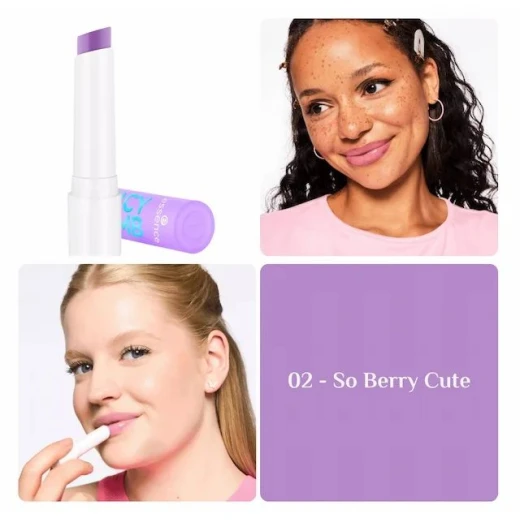 Essence Juicy Bomb So Berry Cute Hydrating Lip Balm Vegan Glossy Finish 2.5g - Essence - Image 2