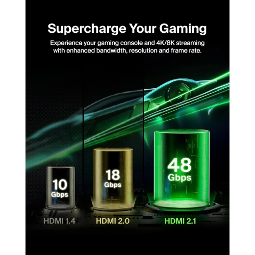 كابل بيلكين فائق الدقة HDMI 2.1 بطول 6.6 قدم/2 متر - سرعة عالية 4K/8K لجهاز PS5 و Xbox Series X و Dolby Vision - بيلكين - Image 8
