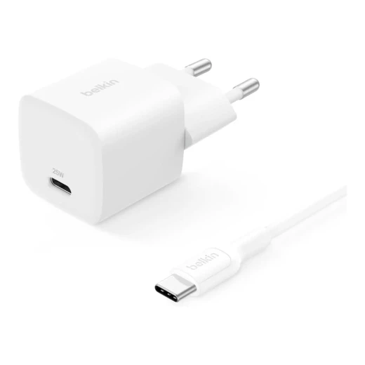 Belkin 25W USB-C Wall Charger: Fast Charging for Phones & Tablets with PPS White WCA012KQWH