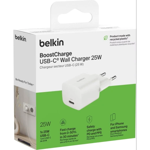 Belkin 25W USB-C Wall Charger: Fast Charging for Phones & Tablets with PPS White WCA012KQWH - Belkin - Image 4