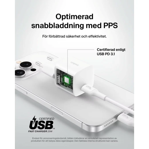 Belkin 25W USB-C Wall Charger: Fast Charging for Phones & Tablets with PPS White WCA012KQWH - Belkin - Image 5