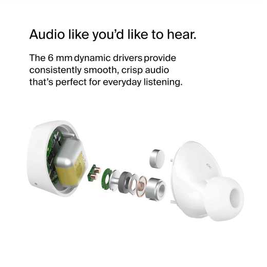 سماعات أذن لاسلكية SoundForm Bolt True، سماعات أذن لاسلكية مع عمر بطارية يصل إلى 28 ساعة ووضع أحادي، ومقاومة للعرق والماء IPX4، وسماعات رأس بلوتوث مع ميكروفون لأجهزة iPhone وGalaxy والمزيد من بيلكين - بيلكين - Image 6