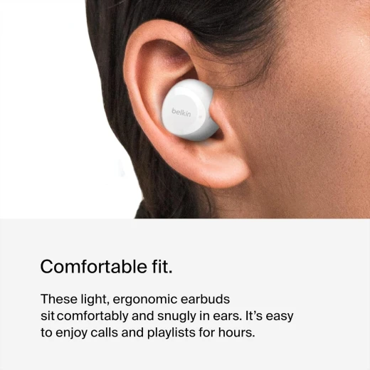 سماعات أذن لاسلكية SoundForm Bolt True، سماعات أذن لاسلكية مع عمر بطارية يصل إلى 28 ساعة ووضع أحادي، ومقاومة للعرق والماء IPX4، وسماعات رأس بلوتوث مع ميكروفون لأجهزة iPhone وGalaxy والمزيد من بيلكين - بيلكين - Image 7