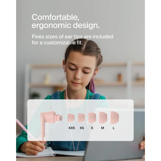 سماعات أذن سلكية SoundForm مع موصل USB-C، سماعات أذن سلكية مع ميكروفون - سماعات أذن سلكية لأجهزة iPhone 16/15، iPad Mini، Galaxy S24، Android والمزيد (سماعات رأس USB-C) - وردي من بيلكن - بيلكين - Image 7