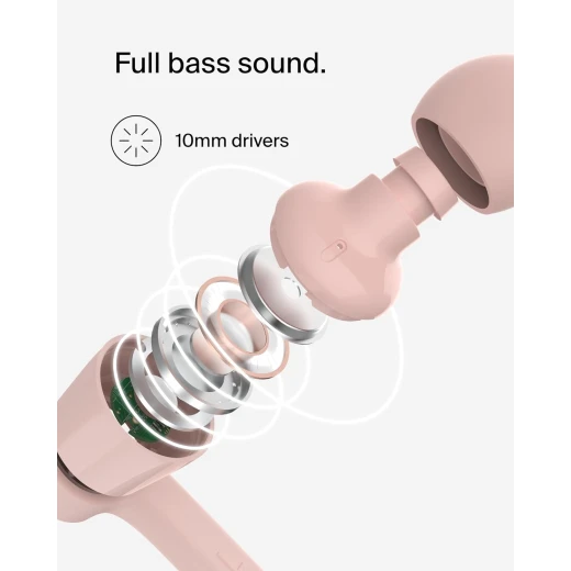 سماعات أذن سلكية SoundForm مع موصل USB-C، سماعات أذن سلكية مع ميكروفون - سماعات أذن سلكية لأجهزة iPhone 16/15، iPad Mini، Galaxy S24، Android والمزيد (سماعات رأس USB-C) - وردي من بيلكن - بيلكين - Image 6