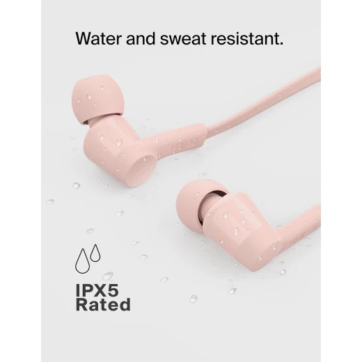 سماعات أذن سلكية SoundForm مع موصل USB-C، سماعات أذن سلكية مع ميكروفون - سماعات أذن سلكية لأجهزة iPhone 16/15، iPad Mini، Galaxy S24، Android والمزيد (سماعات رأس USB-C) - وردي من بيلكن - بيلكين - Image 4