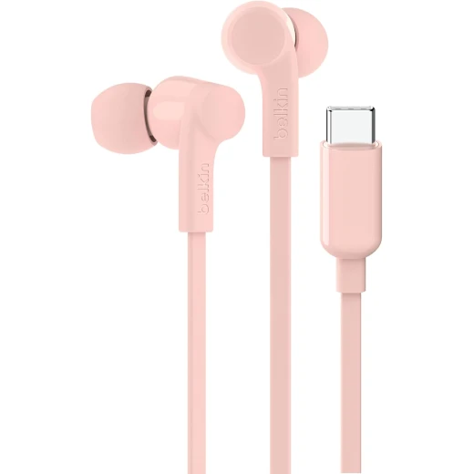 سماعات أذن سلكية SoundForm مع موصل USB-C، سماعات أذن سلكية مع ميكروفون - سماعات أذن سلكية لأجهزة iPhone 16/15، iPad Mini، Galaxy S24، Android والمزيد (سماعات رأس USB-C) - وردي من بيلكن سماعات أذن سلكية SoundForm مع موصل USB-C، سماعات أذن سلكية مع ميكروفون - سماعات أذن سلكية لأجهزة iPhone 16/15، iPad Mini، Galaxy S24، Android والمزيد (سماعات رأس USB-C) - وردي من بيلكن